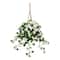 28" UV Resistant Artificial Geranium in Hanging Basket